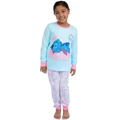 Disney Pigiama Stitch Bambina | Lilo E Stitch Pigiama Bambina | Pigiamone Bambini Invernali | Blu 7 miniatura 2