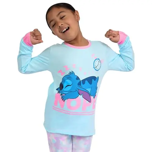 Disney Pigiama Stitch Bambina | Lilo E Stitch Pigiama Bambina | Pigiamone Bambini Invernali | Blu 9 miniatura 3