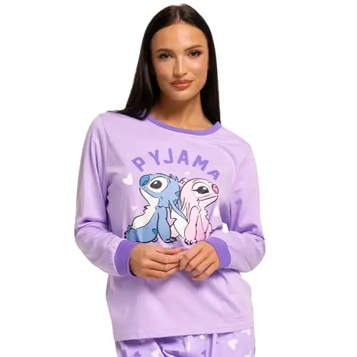 Disney Pigiama Stitch Donna | Pigiamone Mamma E Figlia Uguale | Pigiama Donna Invernale | Pigiamone Famiglia Stitch E miniatura 2