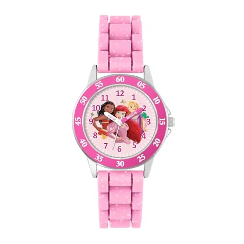 Disney Princess Kids PN4660 - Orologio analogico per insegnare l'ora, colore: rosa