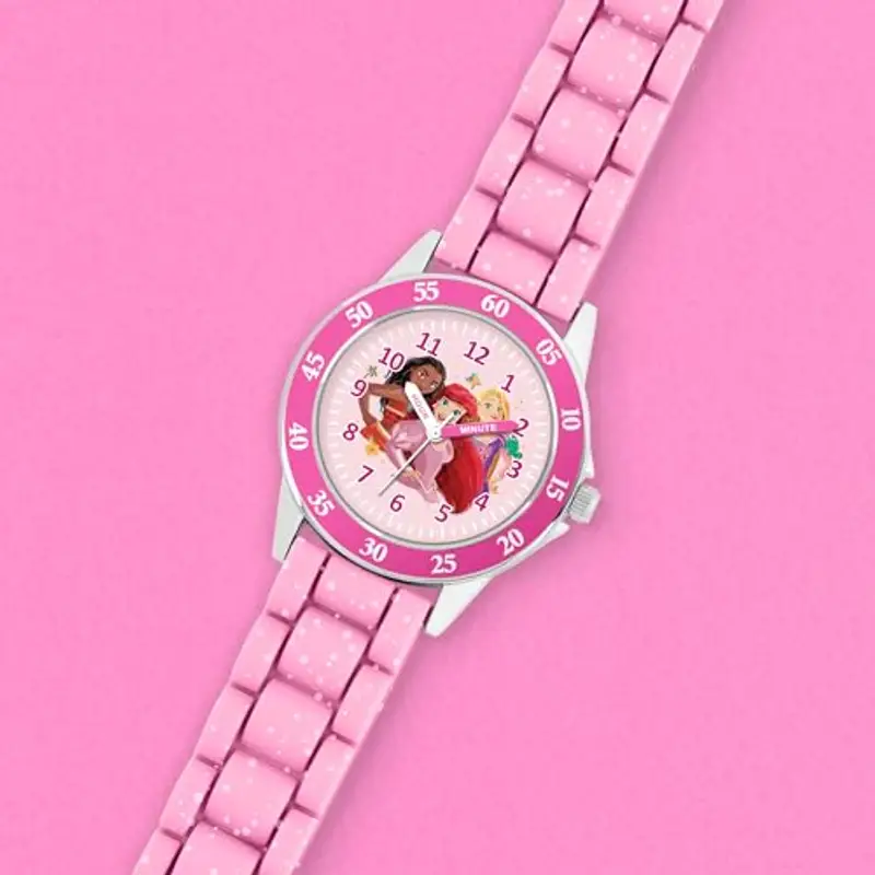 Disney Princess Kids PN4660 - Orologio analogico per insegnare l'ora, colore: rosa miniatura 2