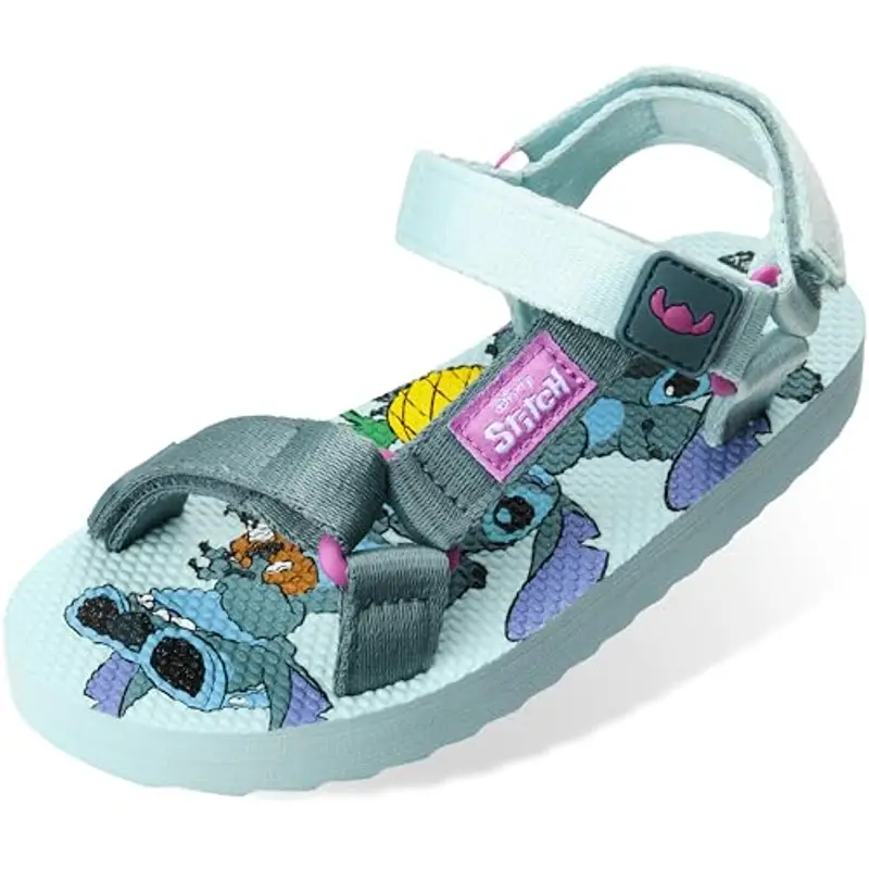 Disney Scarpe Stitch da Bambina, Sandali da Bambina, Sandali Estivi 27-35 (Blu, 32 EU)