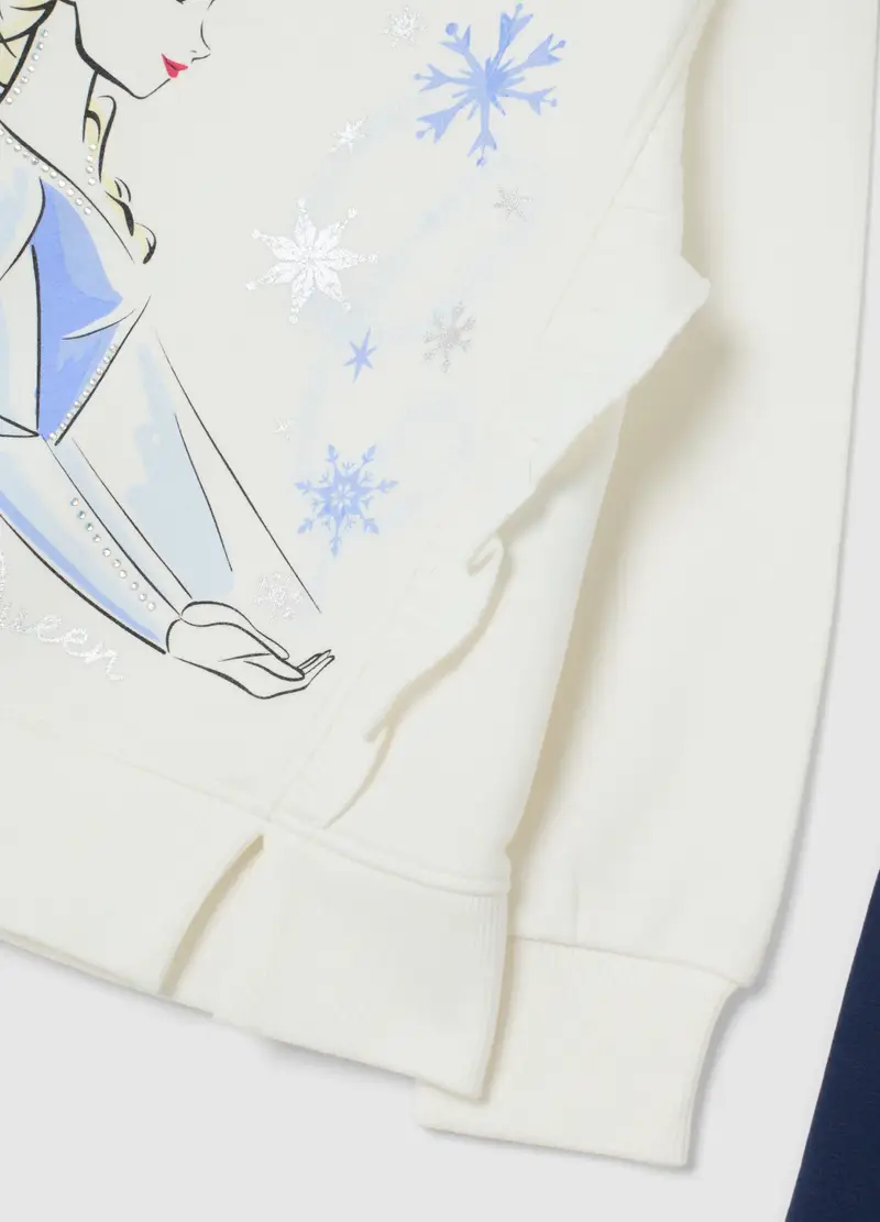 Set Felpa Leggins Multicolor Da Bambina In Misto Cotone Con Stampa, Multicolor miniatura 3