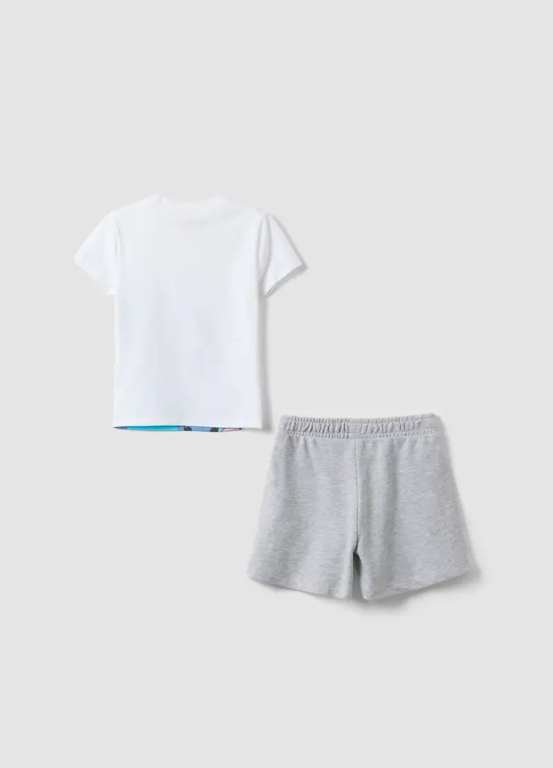 Set Fitted In Cotone Elasticizzato Multicolor Da Ragazza Con Stitch, Bambina, Multicolor miniatura 2