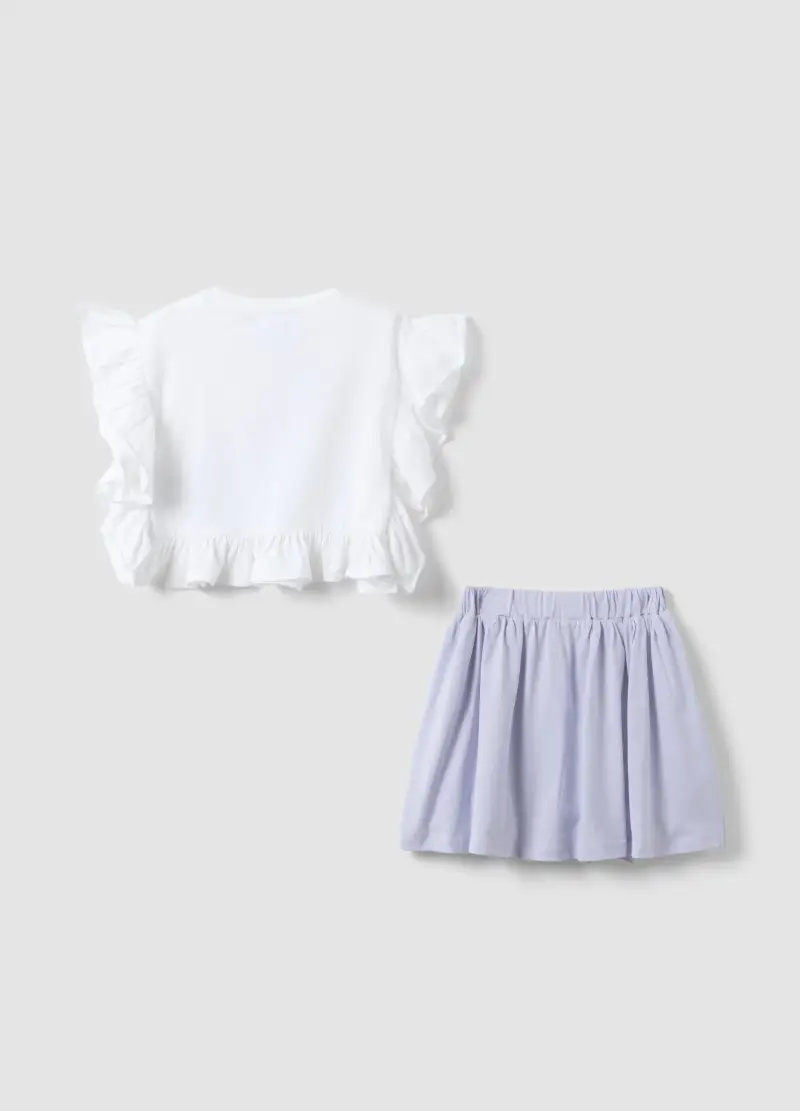 Set In Cotone Elasticizzato Multicolor Da Bambina Con Stampa Frozen, Multicolor miniatura 2