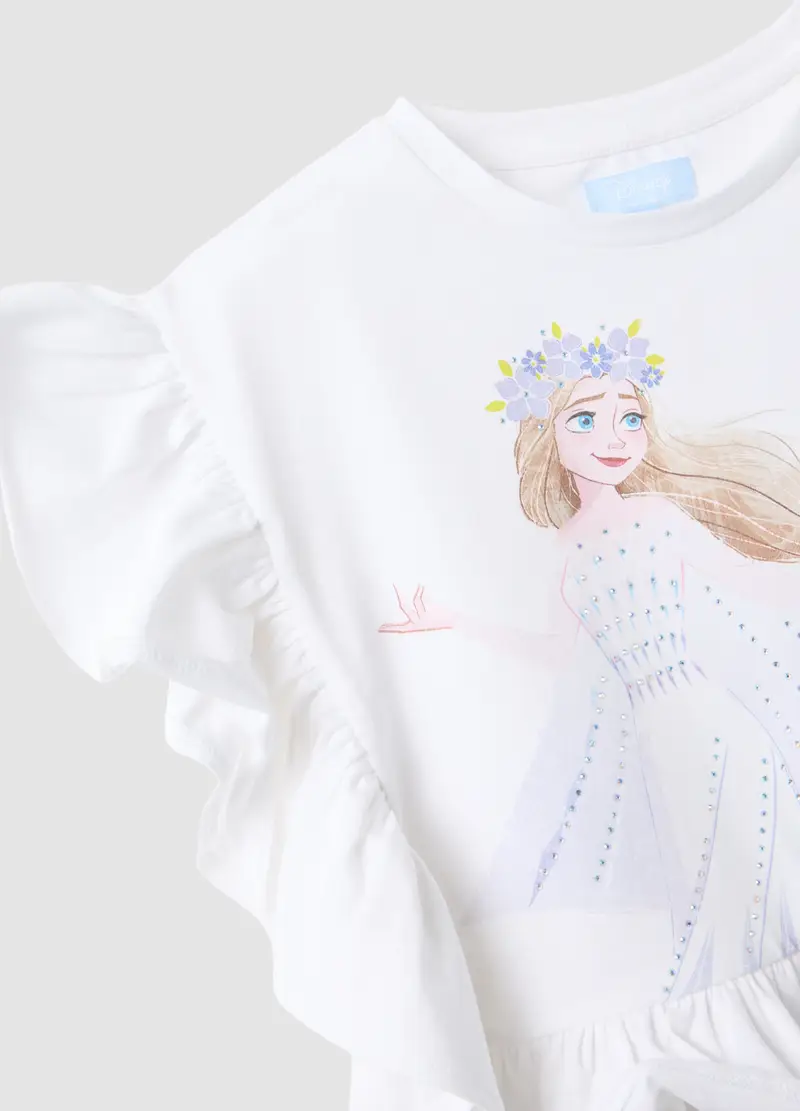 Set In Cotone Elasticizzato Multicolor Da Bambina Con Stampa Frozen, Multicolor miniatura 3