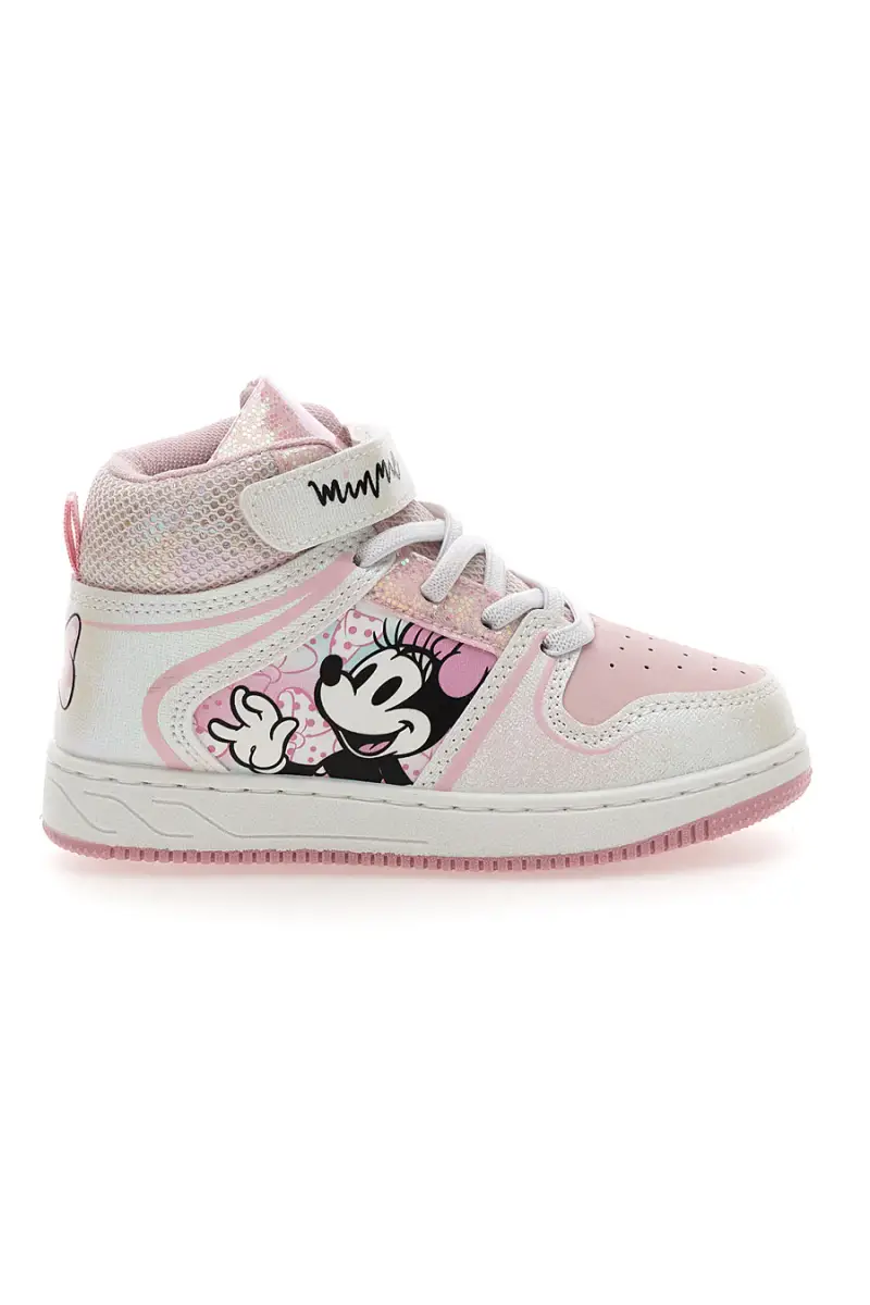 Sneakers rosa alte con stampa Minnie mouse D3010746S [BIANCO]