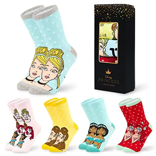 Disney Socks Calzini Divertenti, Multi Principesse, 2.5/7.5 UK (Pacco da 5) Donna