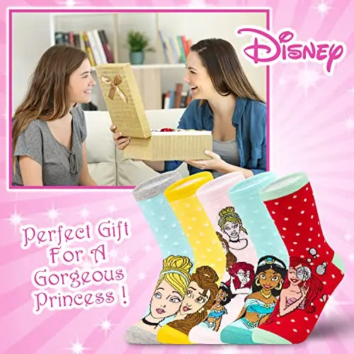 Disney Socks Calzini Divertenti, Multi Principesse, 2.5/7.5 UK (Pacco da 5) Donna miniatura 2