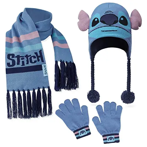 Disney Stitch Accessori Invernali Set Bambina Adolescenti, Accogliente Accessori Viaggio e Scuola