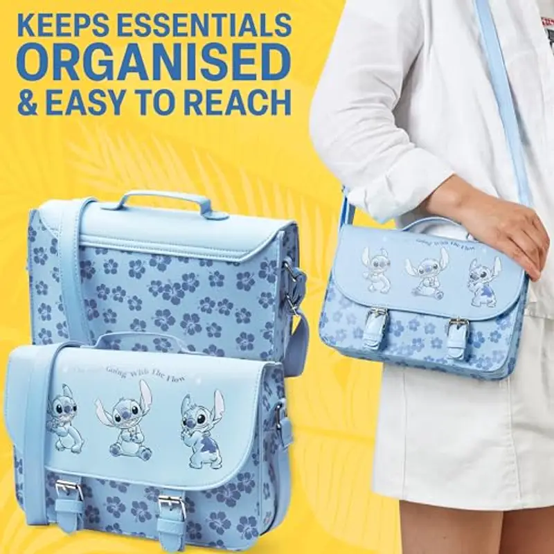 Disney Stitch Borsa Tracolla Bambina Adolescenti, Borsa Spalla Cinghia Lunga (Blu) miniatura 3