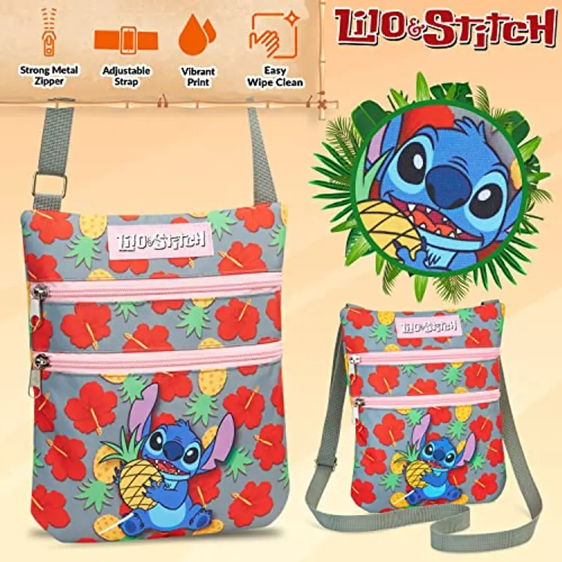 Disney Stitch Borsa Tracolla Bambina Adolescenti, Borsa Spalla Cinghia Lunga (Multicolore) miniatura 3