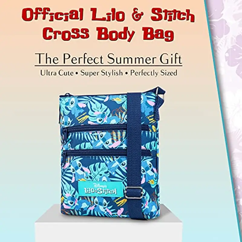 Disney Stitch Borsa Tracolla Bambina Adolescenti, Moda Borsetta Tracolla Donna con Cinturino Regolabile, Idee Regalo Lei (Stitch, 25x22x4.5cm) miniatura 2