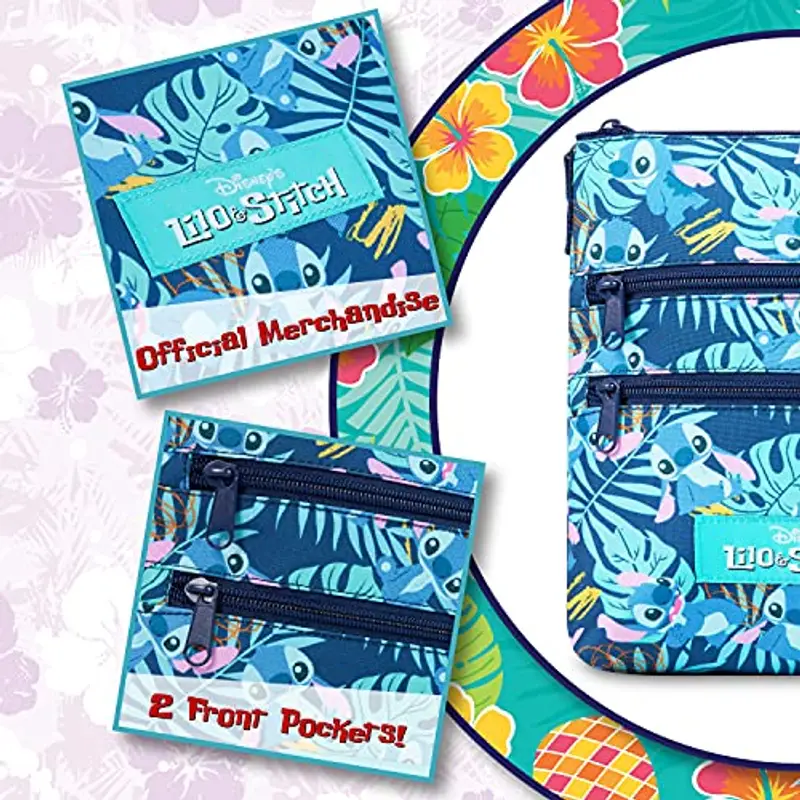Disney Stitch Borsa Tracolla Bambina Adolescenti, Moda Borsetta Tracolla Donna con Cinturino Regolabile, Idee Regalo Lei (Stitch, 25x22x4.5cm) miniatura 3