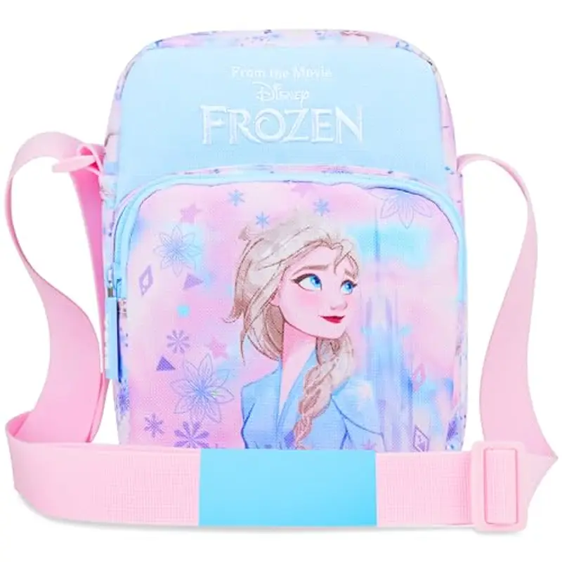 Disney Stitch Borsetta Bambina Adolescenti Borsa Tracolla con Cinturino Regolabile per Giornate Shopping Regalo Ragazza (Blu Frozen)