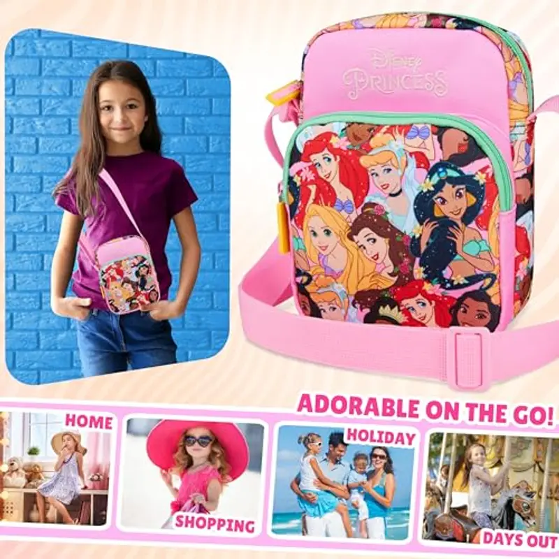 Disney Stitch Borsetta Bambina Adolescenti Borsa Tracolla con Cinturino Regolabile per Giornate Shopping Regalo Ragazza (Rosa Princess) miniatura 2
