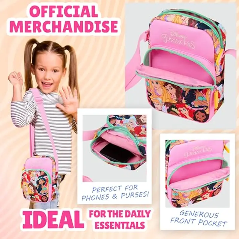 Disney Stitch Borsetta Bambina Adolescenti Borsa Tracolla con Cinturino Regolabile per Giornate Shopping Regalo Ragazza (Rosa Princess) miniatura 3