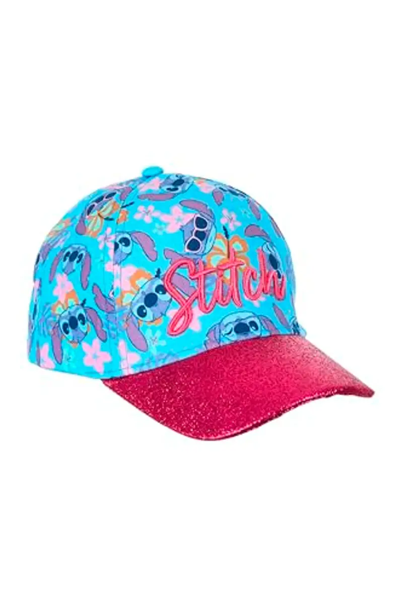 Disney Stitch Cappello da Baseball Bambina, Berretto Classico Glitterato con Design 3D, Regalo per Bambine | Blu