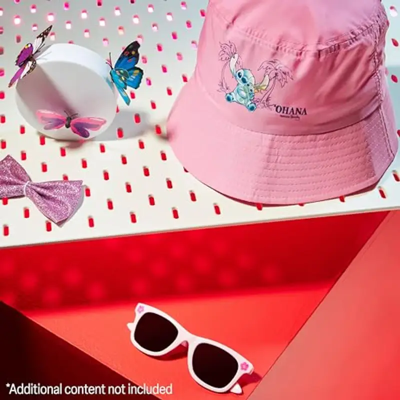 Disney Stitch Cappello da Pescatore Morbido e UV400 Occhiali da Sole Bambina Set (Rosa) miniatura 2