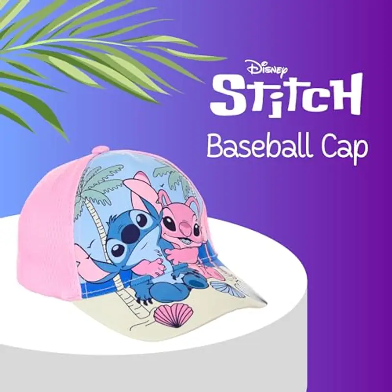 Disney Stitch e Angel Cappello da Baseball Bambina, Berretto Estivo con Design Tropicale, Regalo per Ragazze e miniatura 3