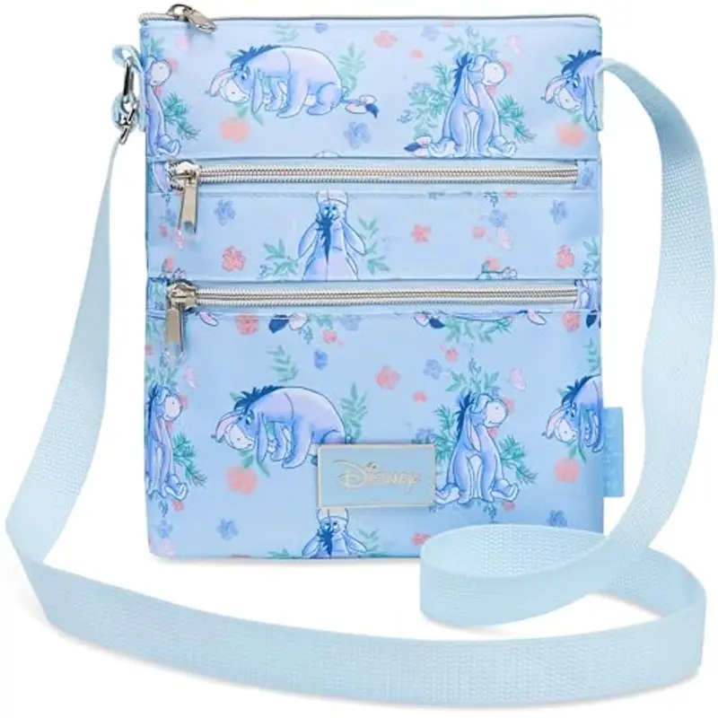 Disney Stitch Tracolla Borsa Bambina Adolescenti, Borsetta Tracolla con Cinturino Regolabile (Blu Eeyore)