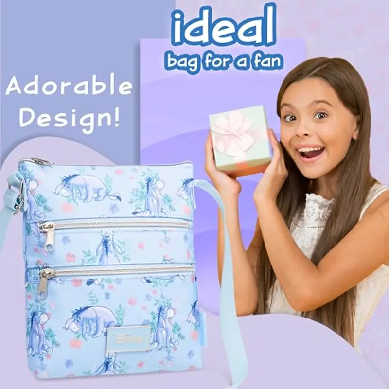 Disney Stitch Tracolla Borsa Bambina Adolescenti, Borsetta Tracolla con Cinturino Regolabile (Blu Eeyore) miniatura 2