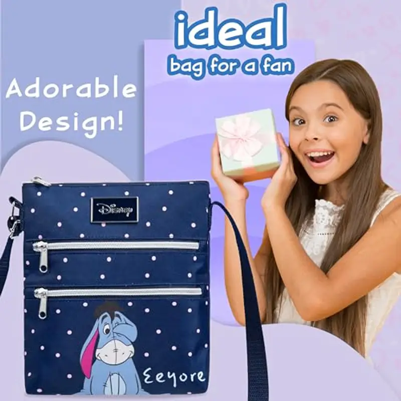 Disney Stitch Tracolla Borsa Bambina Adolescenti, Borsetta Tracolla con Cinturino Regolabile (Navy Blu Eeyore) miniatura 2