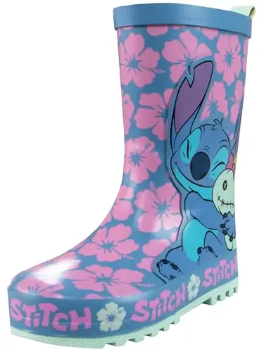 Disney Stivali Pioggia Bambina Lilo E Stitch Scarpe Bambine | Stivali Pioggia Bambini | Scarpe Di Gomma Bambina| Blu 29