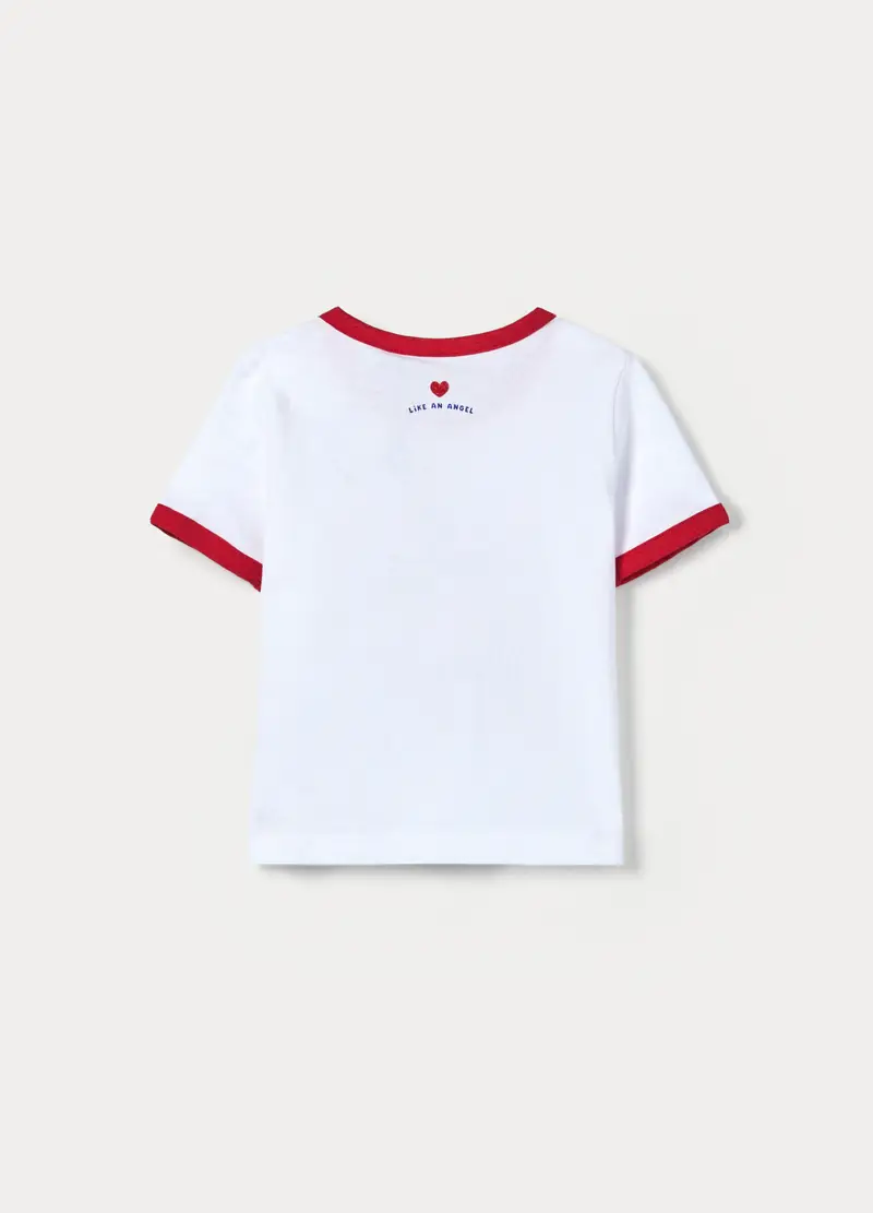 T-shirt Disney Girocollo In Costina Bambina, Bianco/Rosso miniatura 2