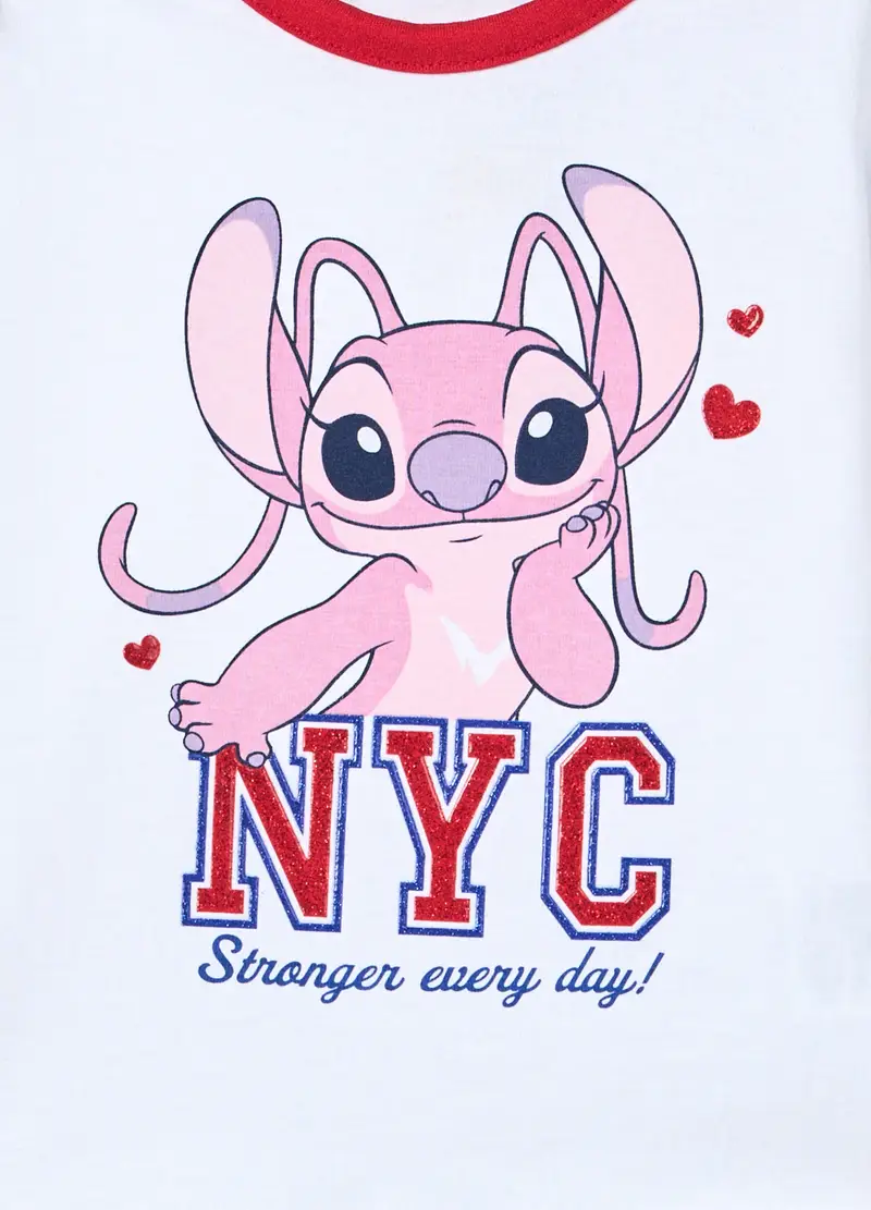 T-shirt Disney Girocollo In Costina Bambina, Bianco/Rosso miniatura 3