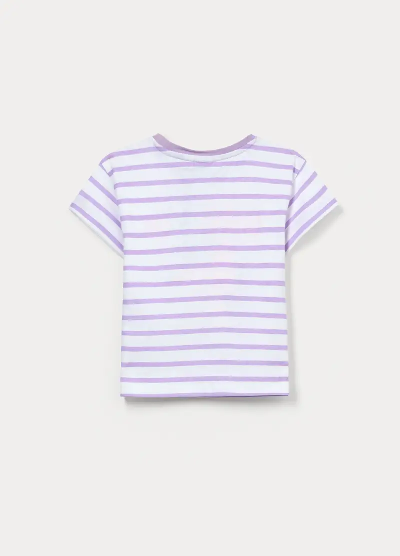 T-shirt Disney In Jersey Di Puro Cotone Bambina, Bianco/Viola miniatura 2