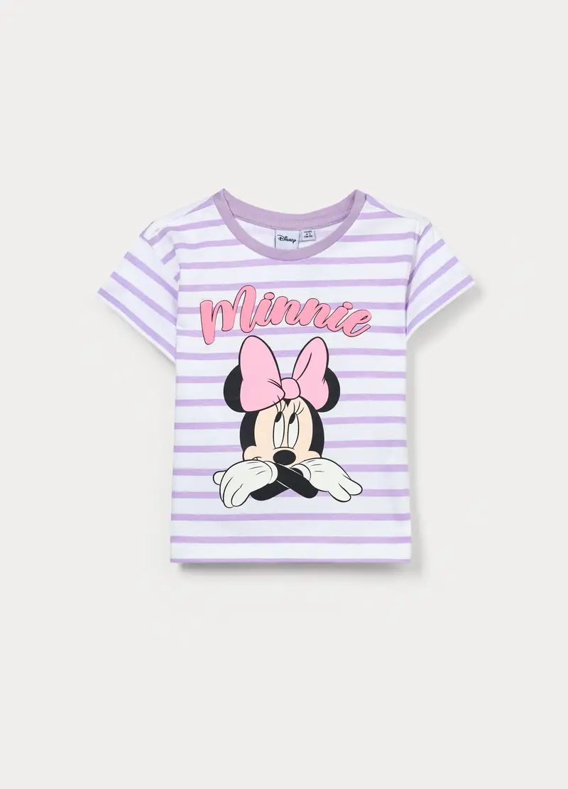 T-shirt Disney In Jersey Di Puro Cotone Bambina, Bianco/Viola