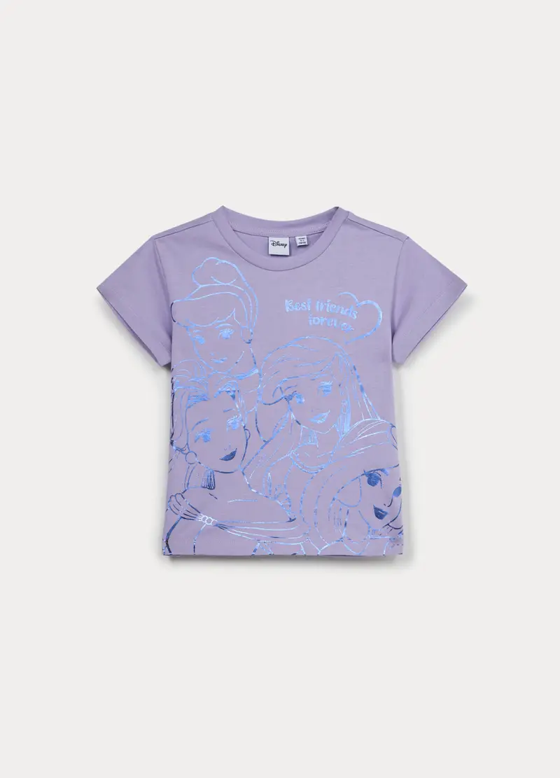 T-shirt Disney In Jersey Di Puro Cotone Bambina, Viola lilla