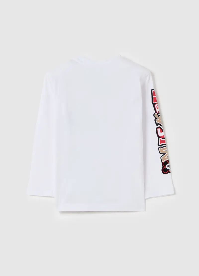 T-shirt In Cotone Bio Con Stampa Topolino, Bambino, Bianco miniatura 2