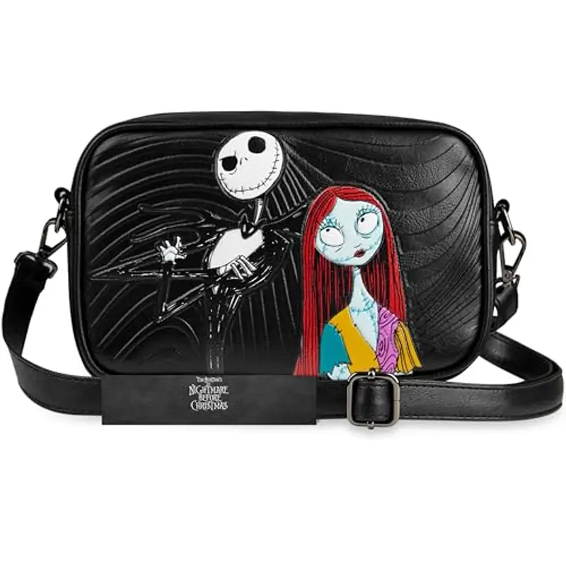 Disney The Nightmare Before Christmas Borsa Tracolla Bambina Adolescenti, Moda Borsette Tracolla Jack, Regali per Lei (Nero TNBC)