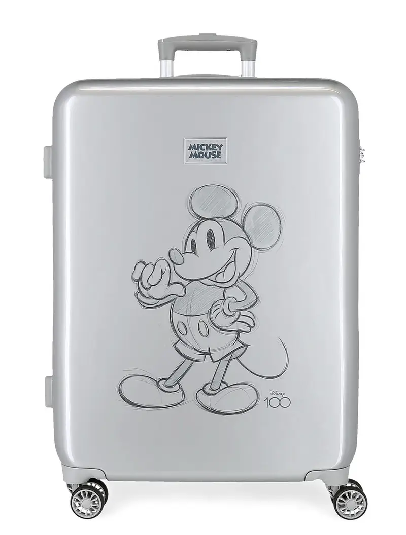 Trolley medio Disney Mickey 100 Argento