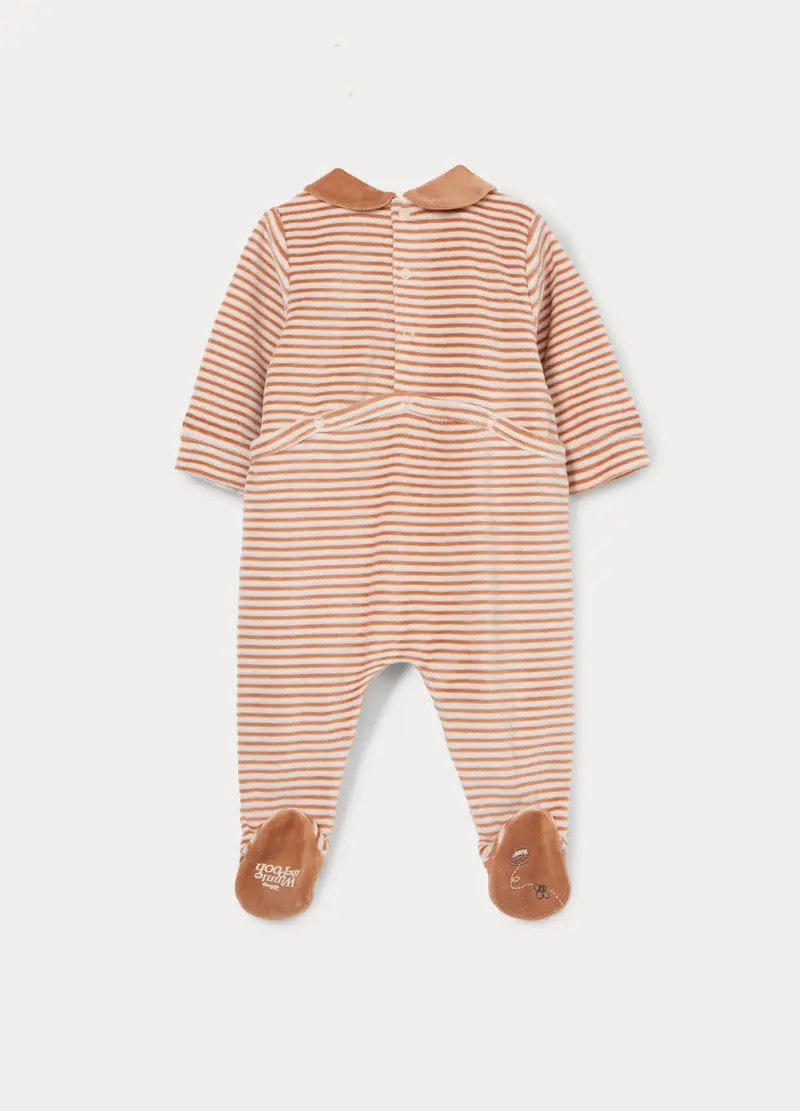 Tutina Disney Velour Misto Cotone Neonato, Marrone chiaro miniatura 2