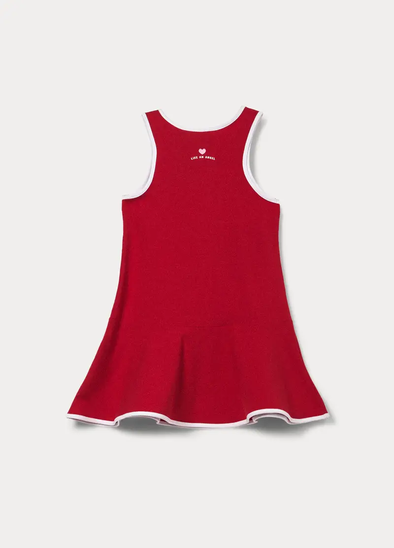 Vestito Disney In Jersey Di Cotone Stretch Bambina, Rosso ciliegia miniatura 2