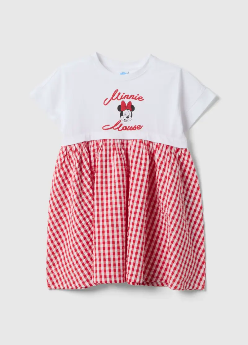 Vestito In Puro Cotone Multicolor Da Bambina Regular Fit Con Minnie, Multicolor