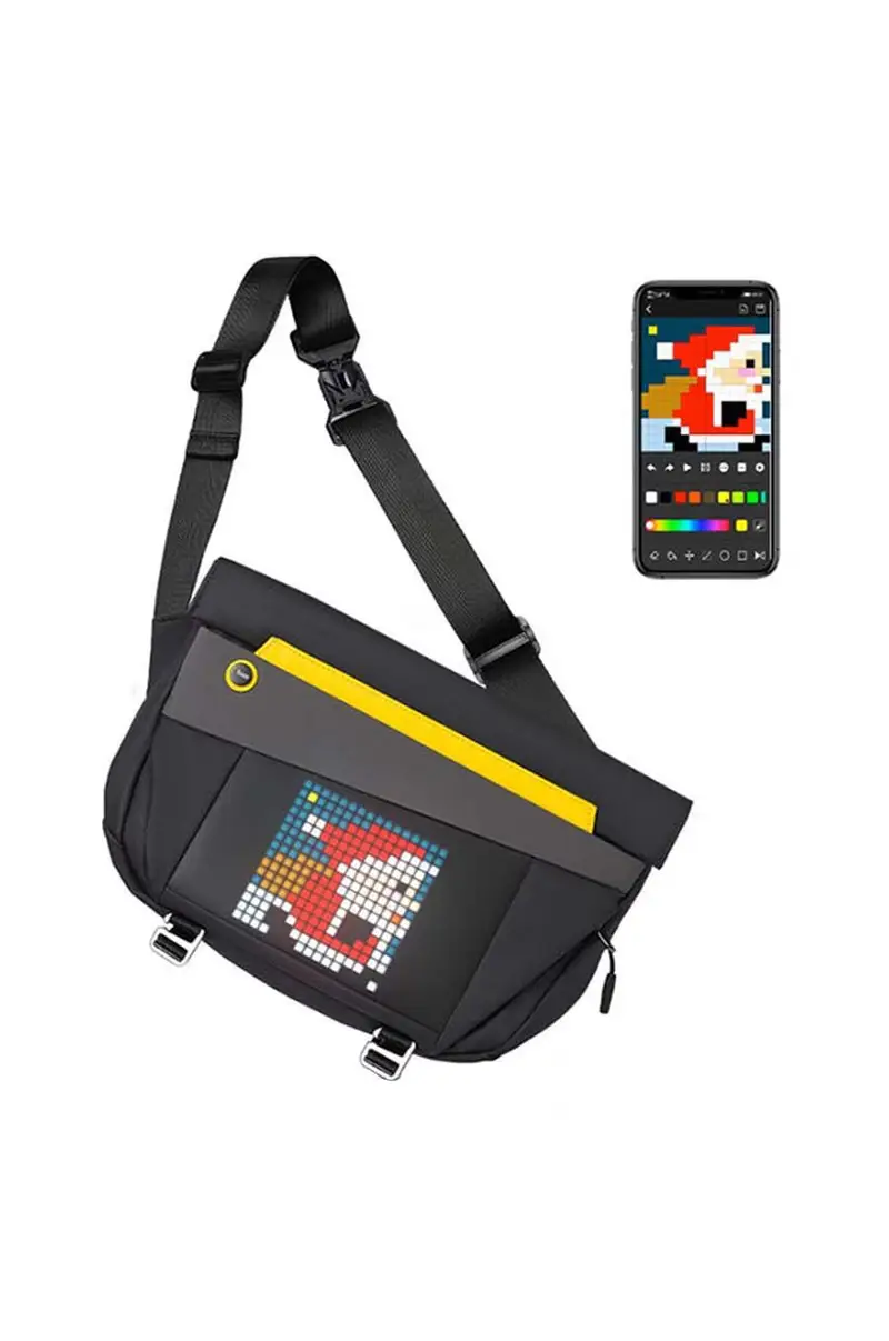 Reset Club borsa con display pixel art Divoom SlingBag - V Nero