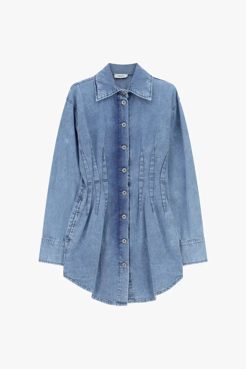 Abito corto bottoni pinces colletto classico