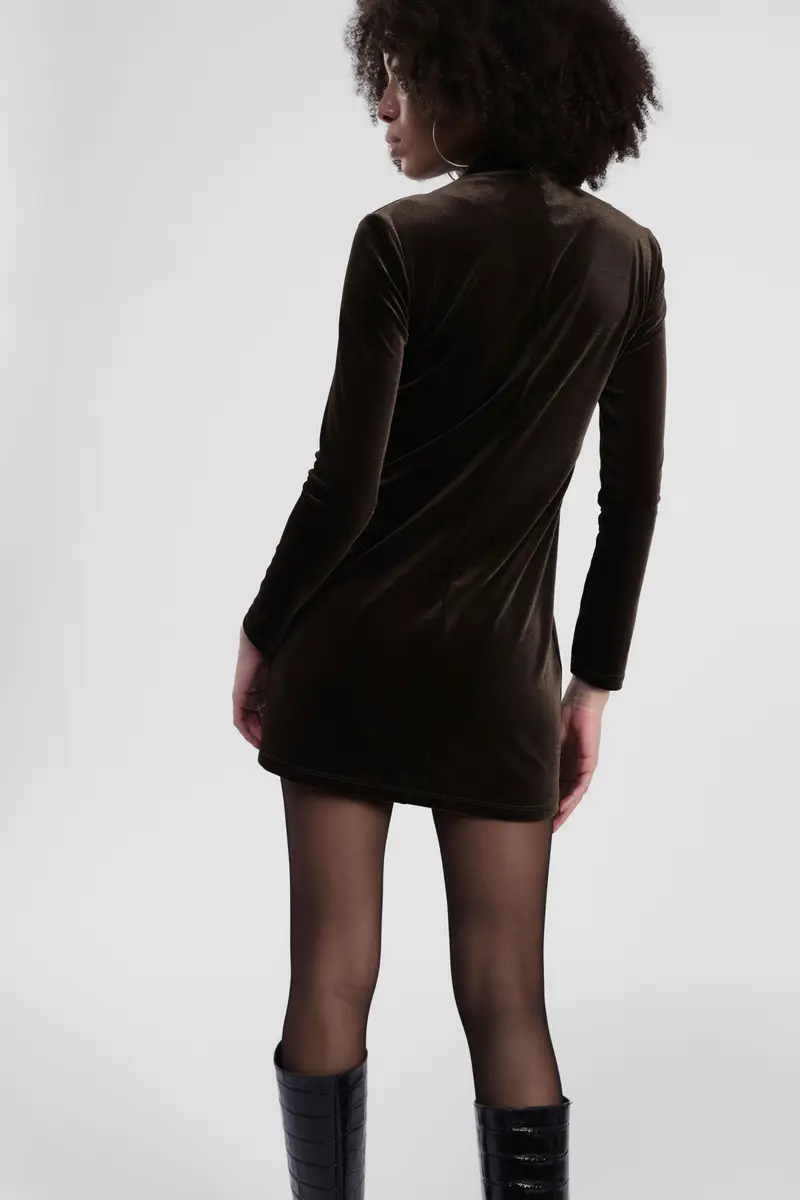 Abito corto con maniche lunghe e chiusura a alamari miniatura 3