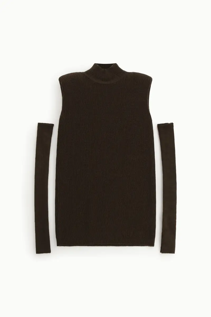 Abito corto in maglia con maniche rimovibili