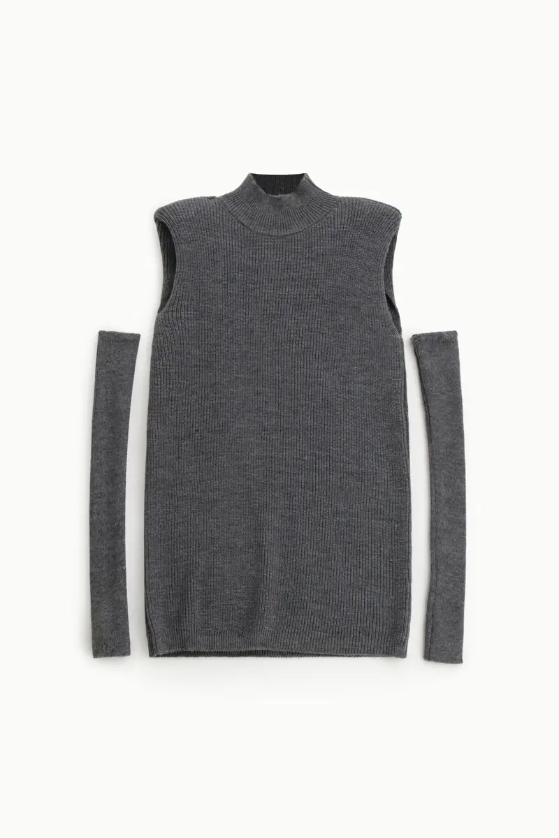 Abito corto in maglia con maniche rimovibili