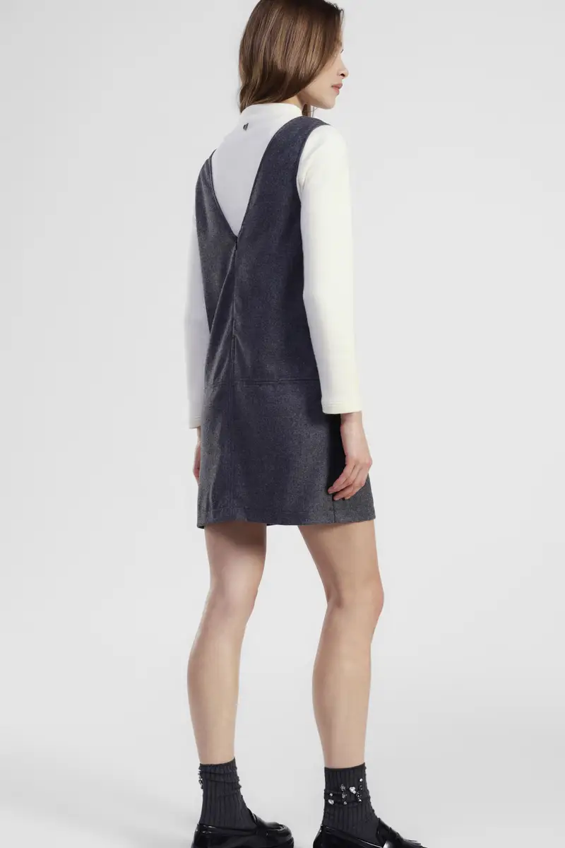 Abito corto senza maniche con scollo a v miniatura 3
