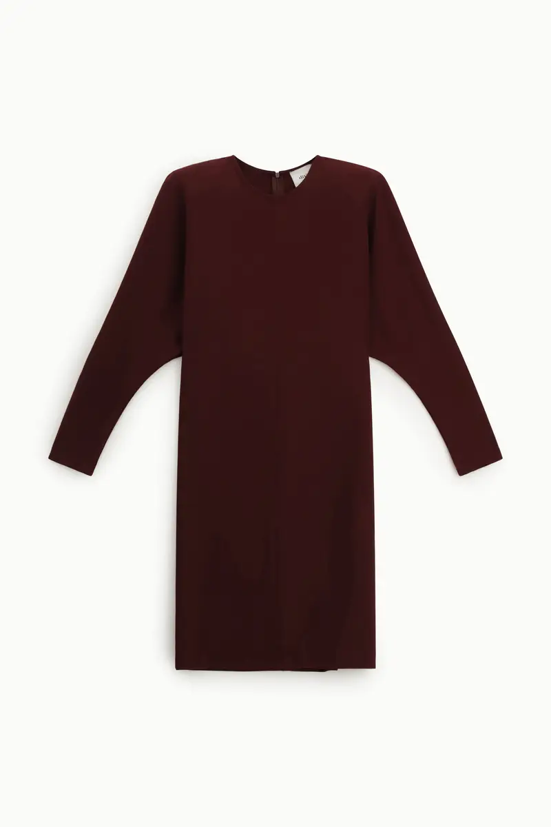 Abito dritto midi con maniche lunghe