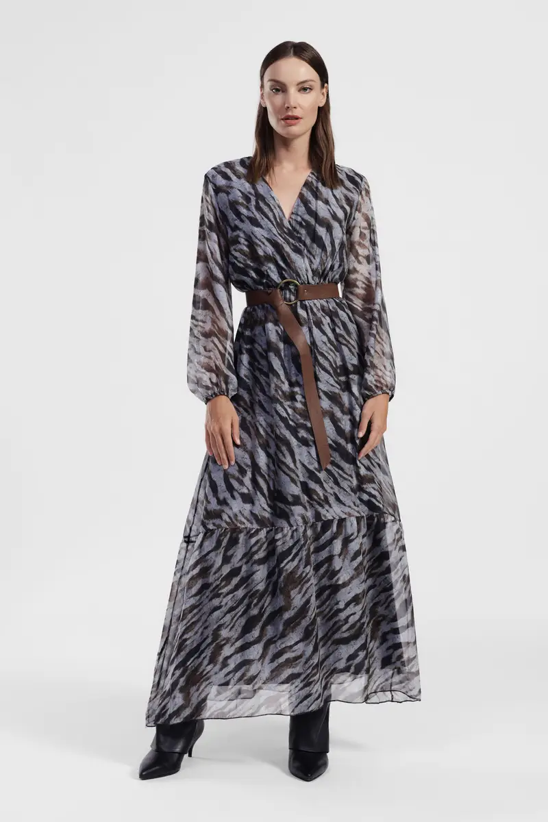 Abito lungo stampa animalier miniatura 2