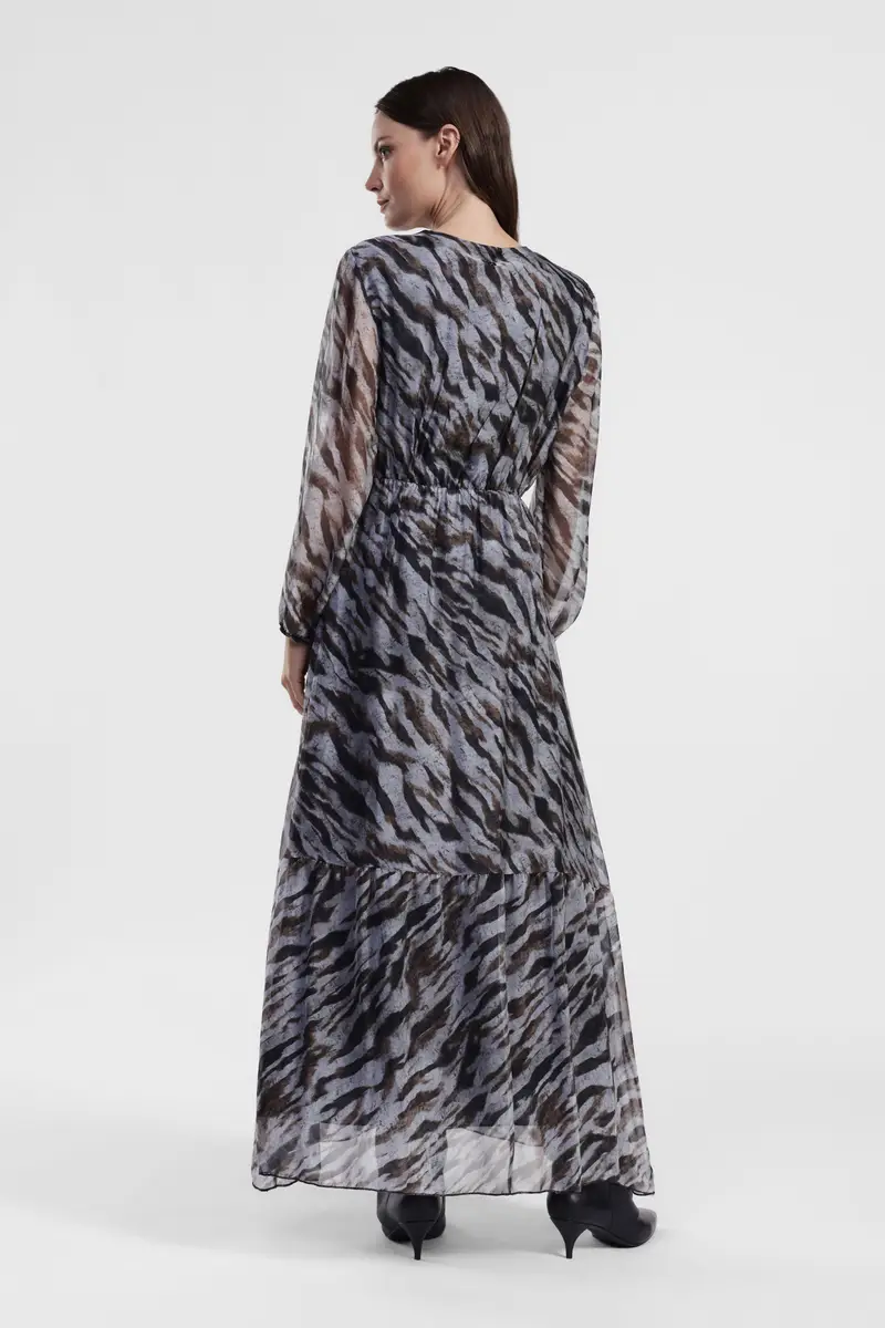 Abito lungo stampa animalier miniatura 3