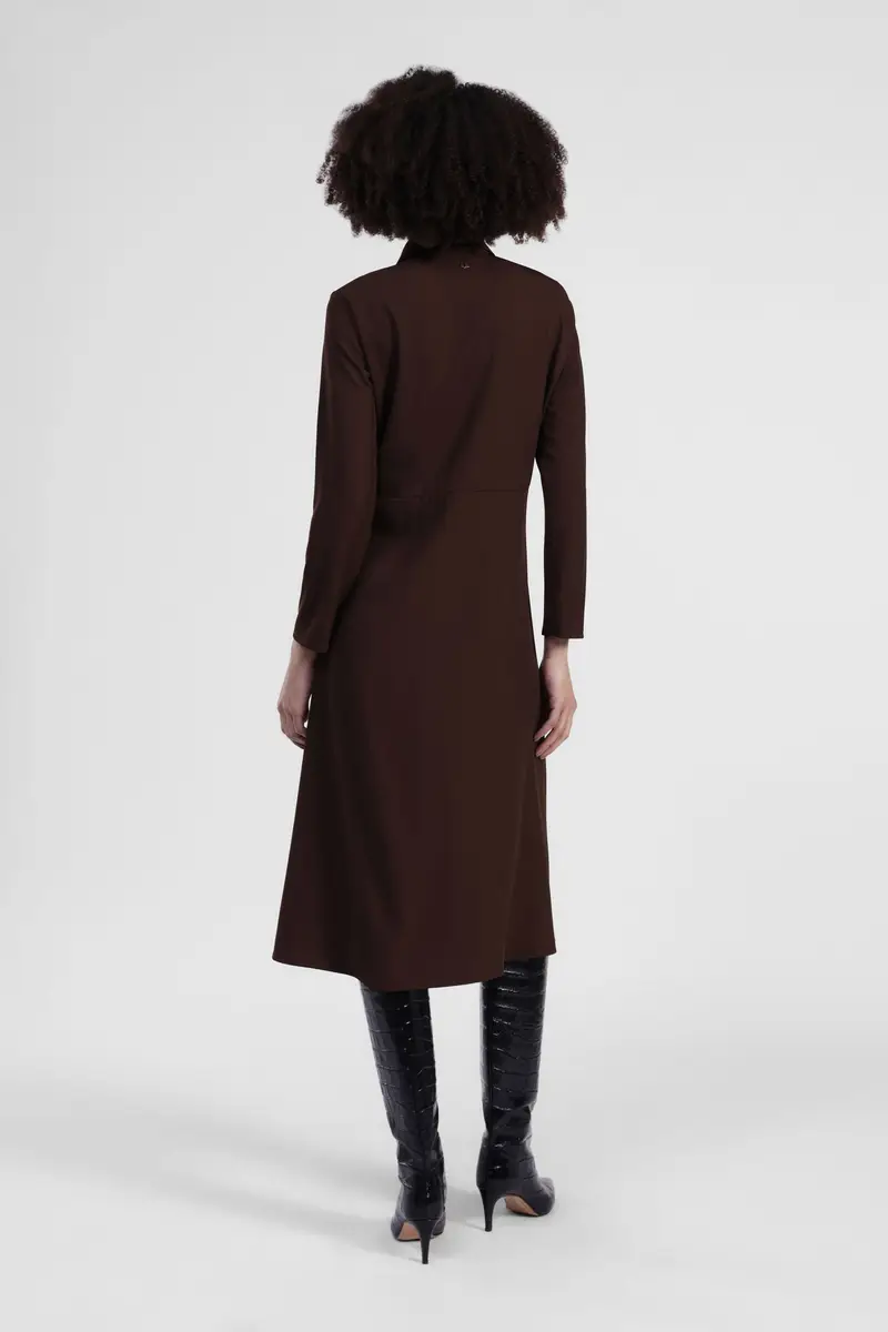 Abito midi camicia con nodo frontale miniatura 3