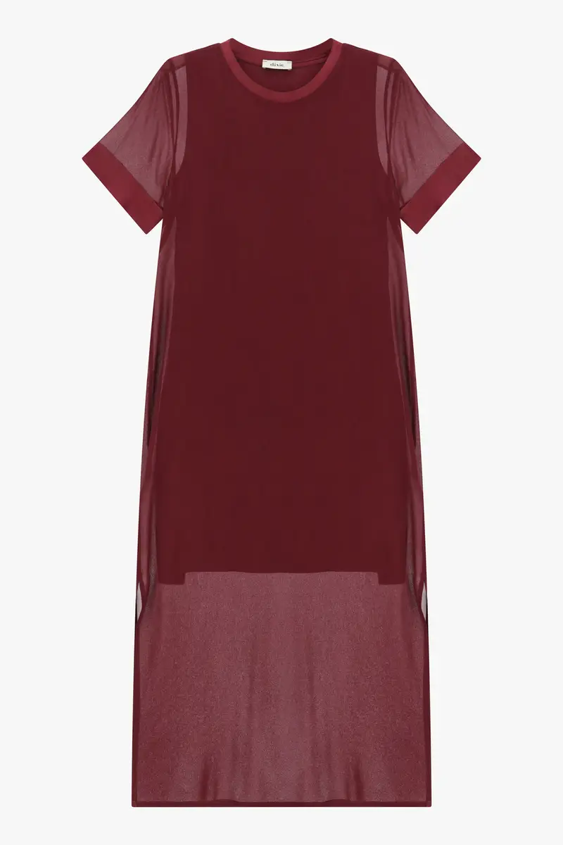 Abito midi con maniche corte